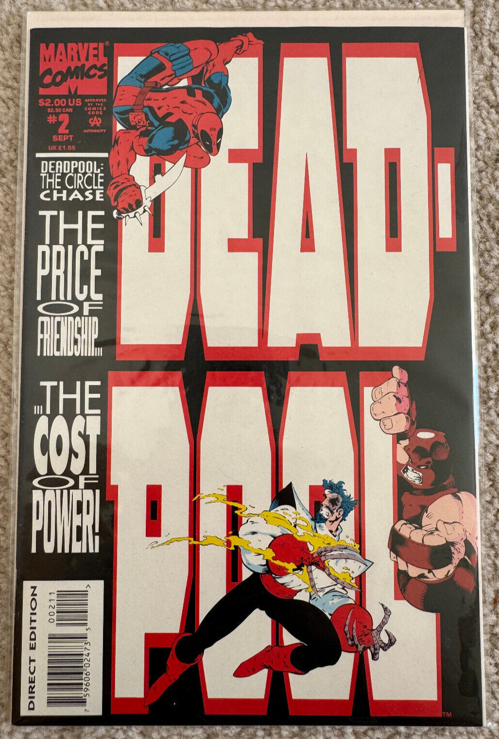 Deadpool The Circle Chase #2 Marvel Comics September 1993 X-Men Juggernaut Vtg
