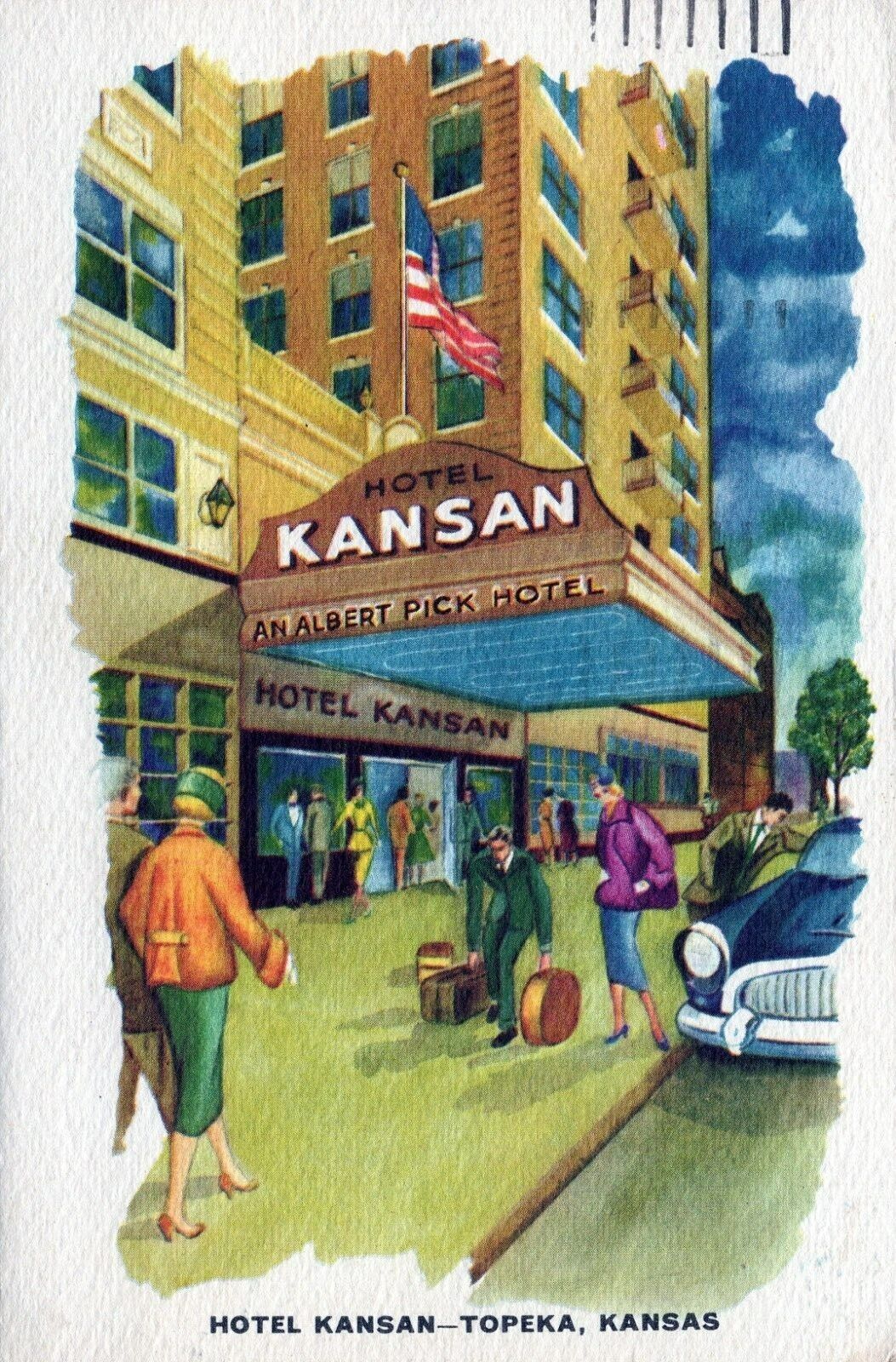 Hotel Kansan Topeka Kansas Posted Art Painting Postcard