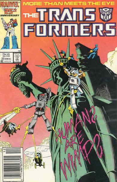 Transformers, The #23 (Newsstand) FN; Marvel | Statue of Liberty Cover - we comb