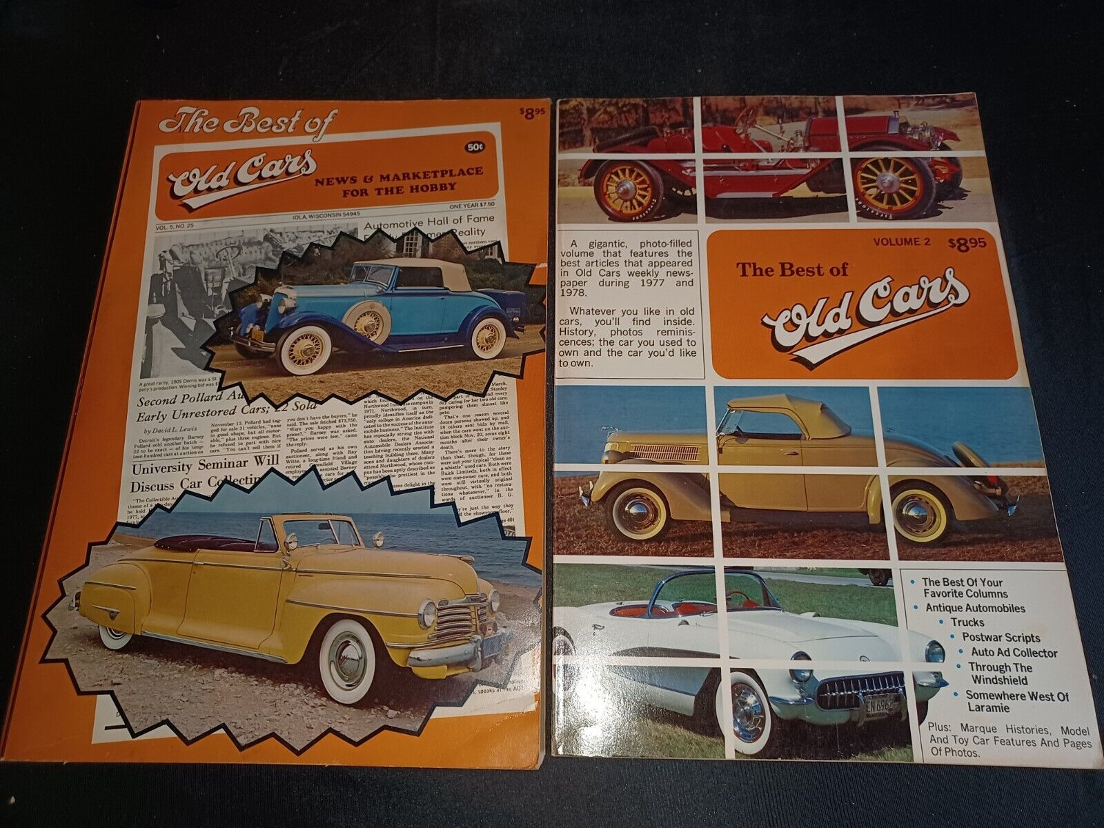 Vintage 1970s The Best Of Old Cars Volume 1 & 2 ,Big Books