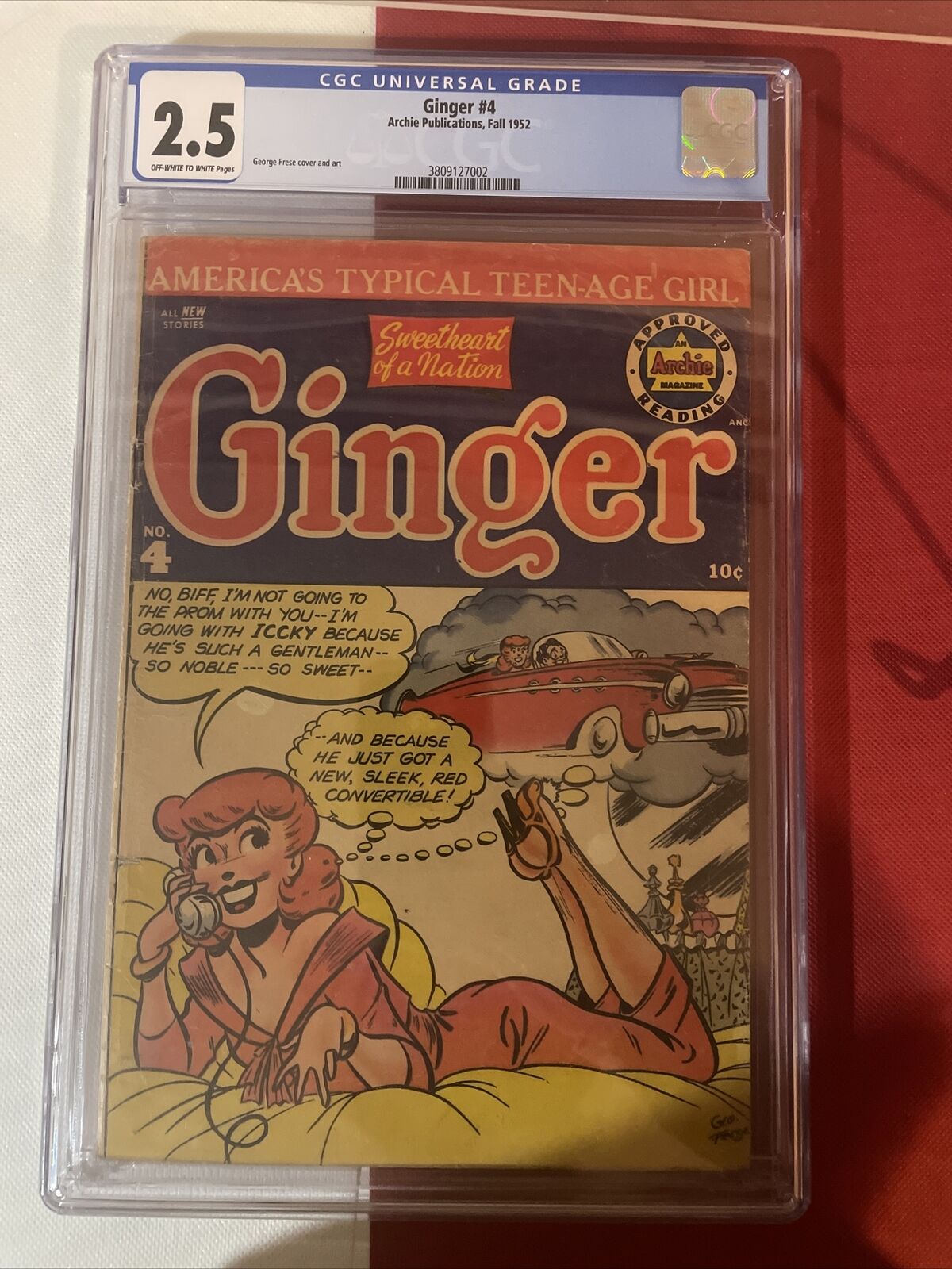 Ginger 4 CGC 2.5 OW/W pages  Classic Taillight cover Archie Fall 1952