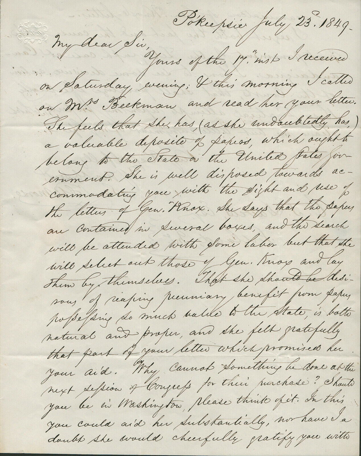 SAMUEL F. B. MORSE - AUTOGRAPH LETTER SIGNED 07/23/1849