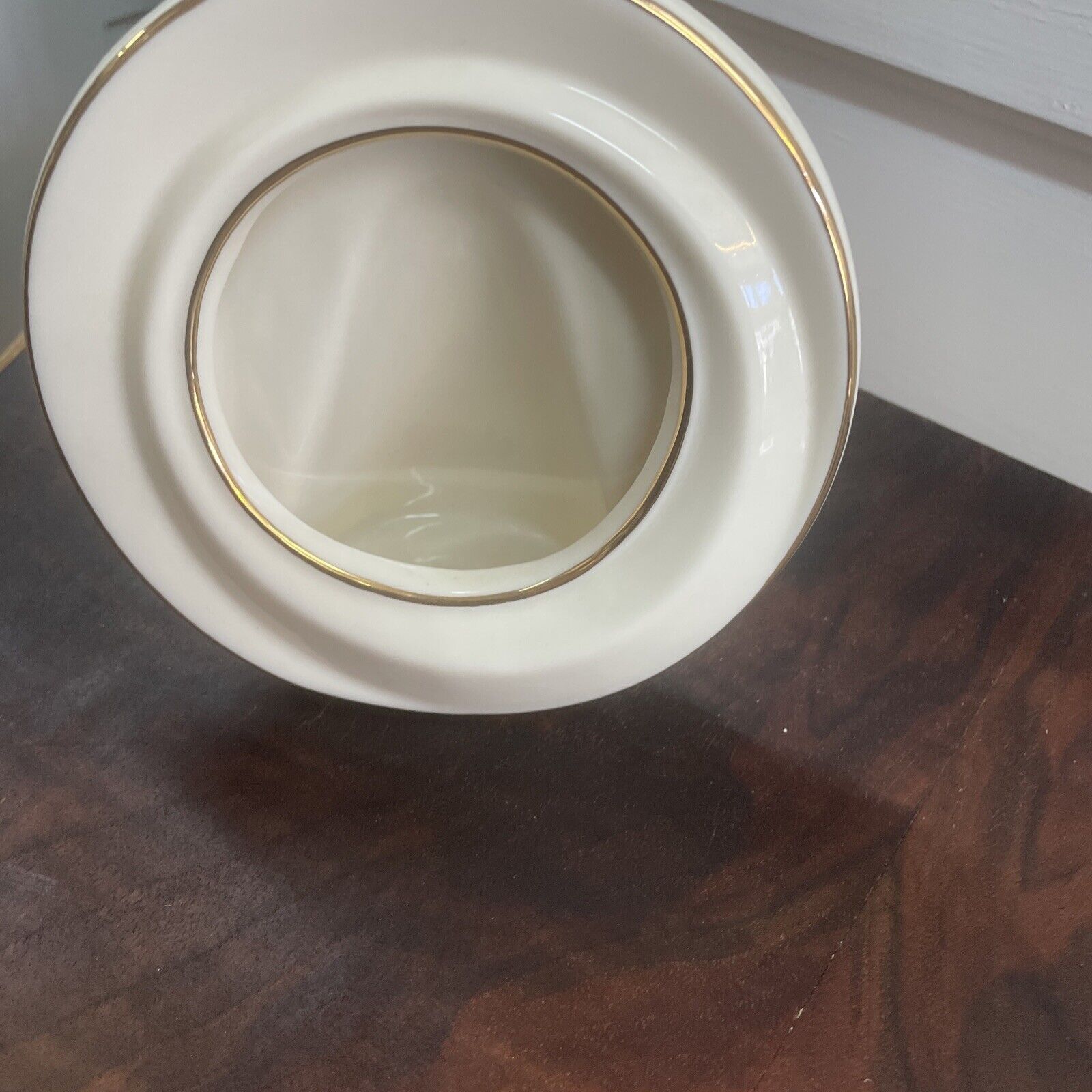 lenox round porcelain china ivory picture photo frame gold trim Inside 3”