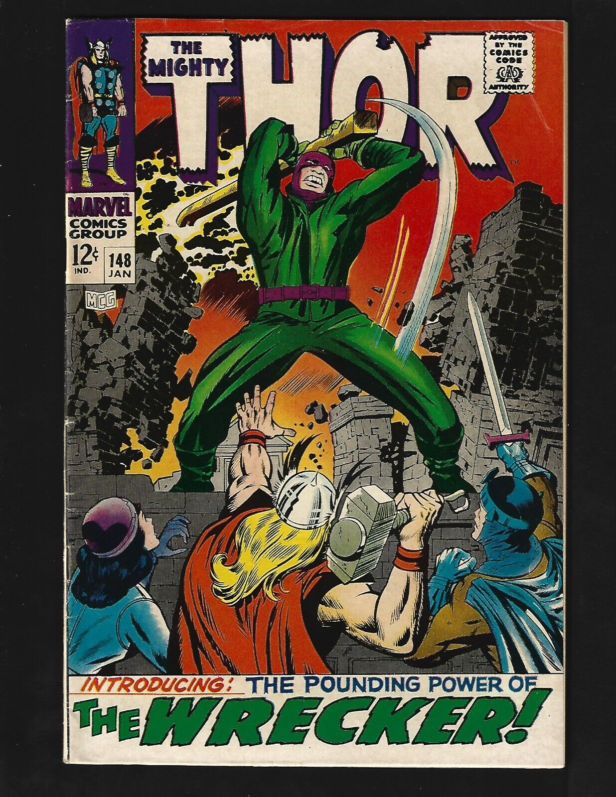 Thor #148 FNVF Kirby 1st & Origin Wrecker Loki Sif Origin Black Bolt Inhumans