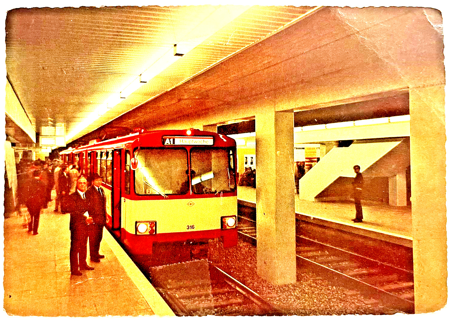 Frankfurt Am Main Train Germany Vintage Postcard