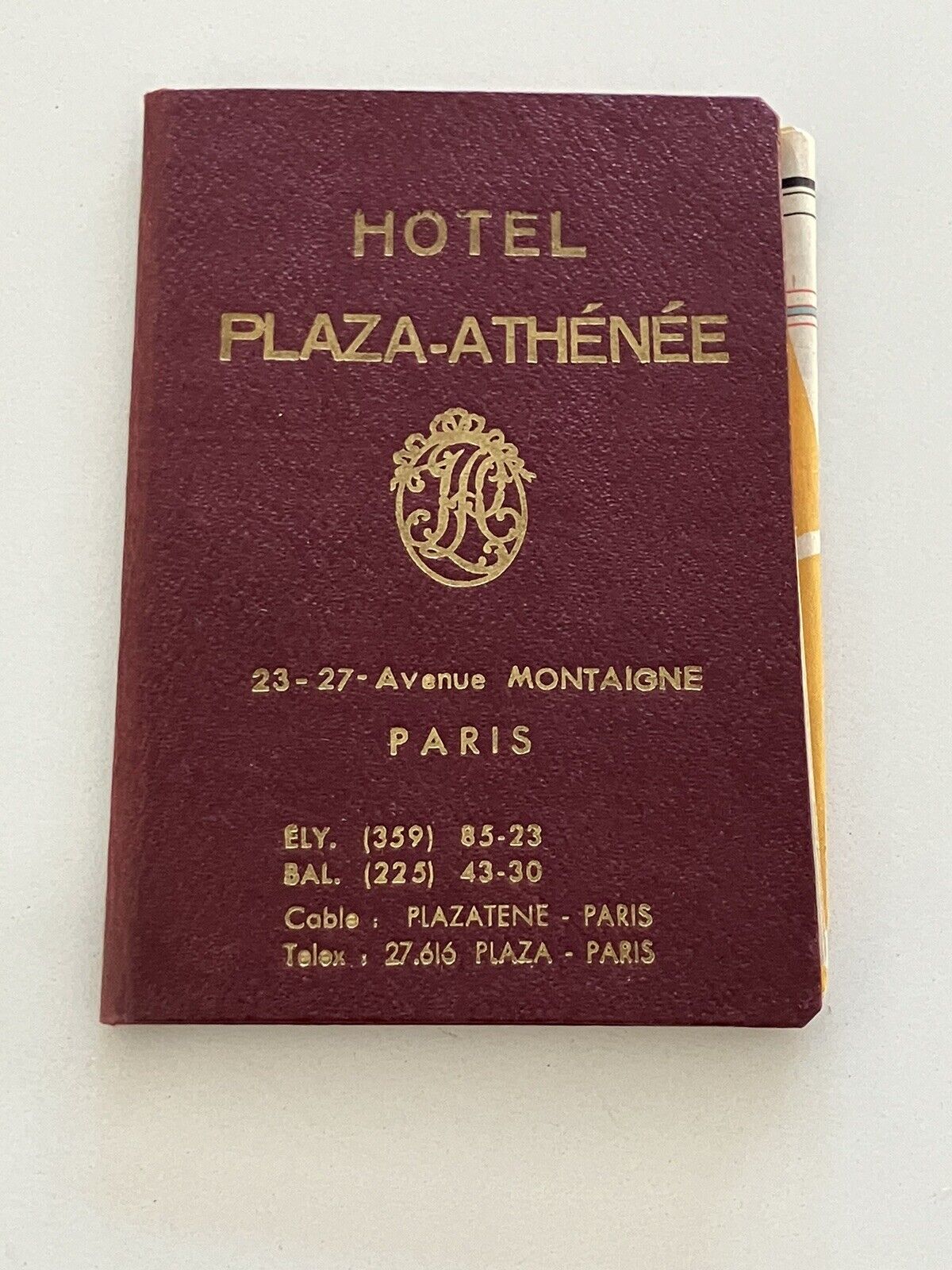Old Hotel Plaza De Athenee Paris Map Plan Of Paris 20 X 20 Fold Out