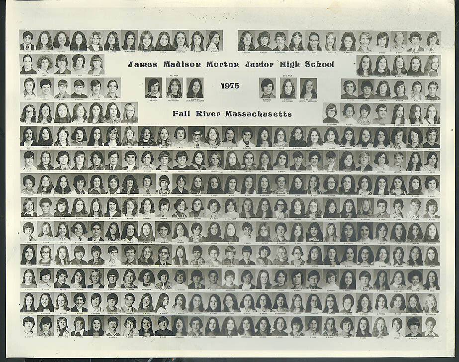 James Madison Morton Junior High School Fall River MA class photo 1975