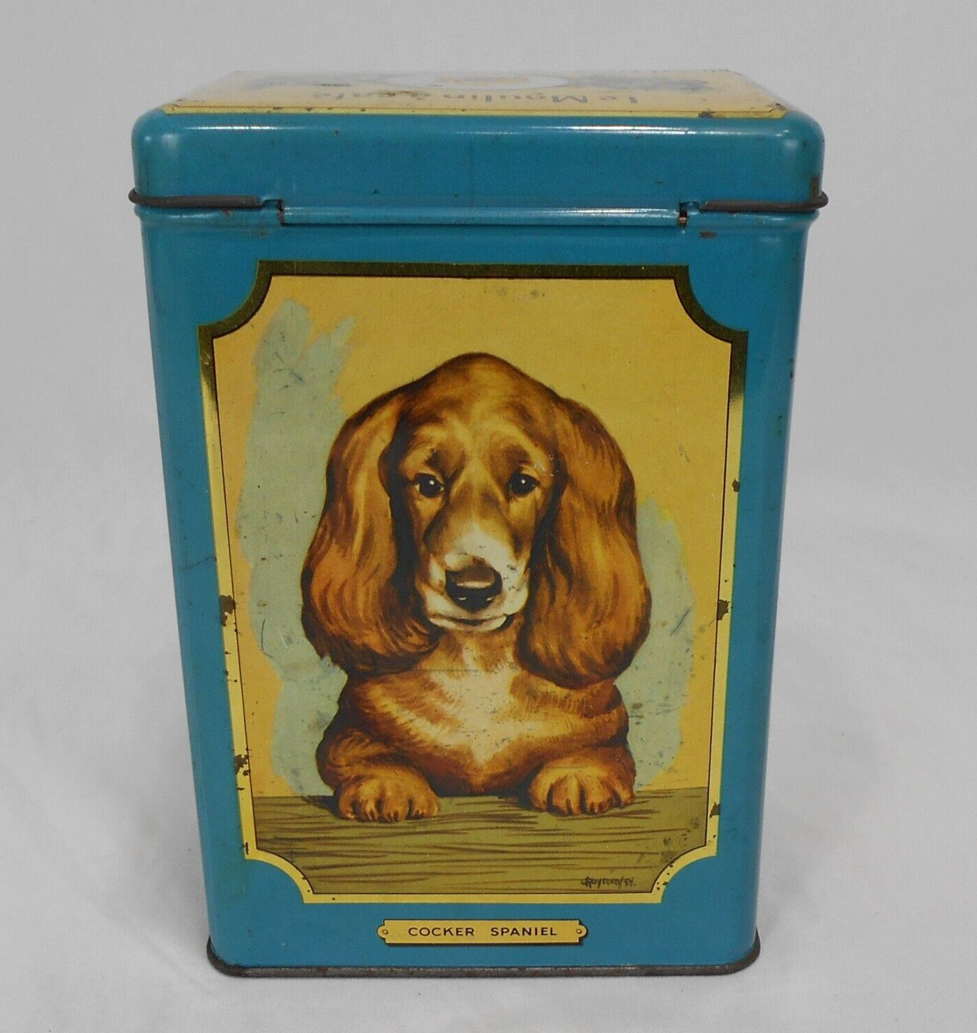 antique Rare Original Tin Box Lithograph Container Java Dore Cafe Lithographed