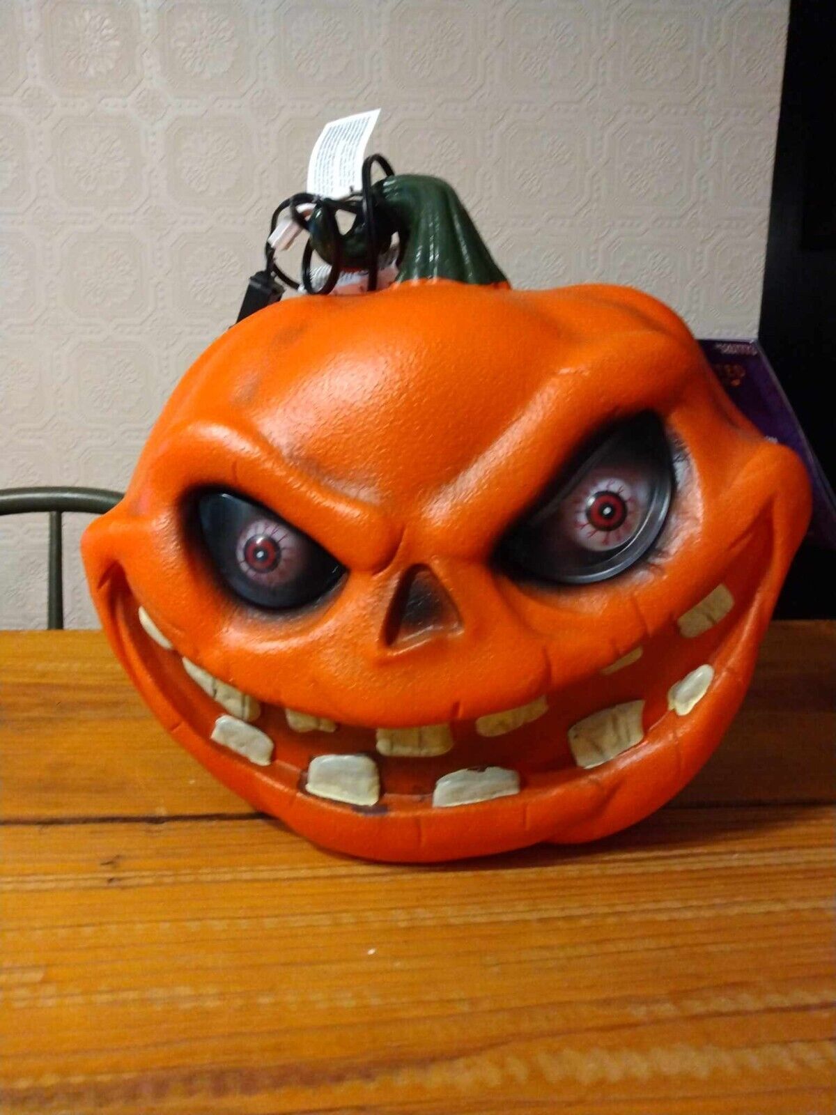 Haunted Living 12.2-in Lighted Jack-o-lantern Tabletop Decoration Pumpkin New
