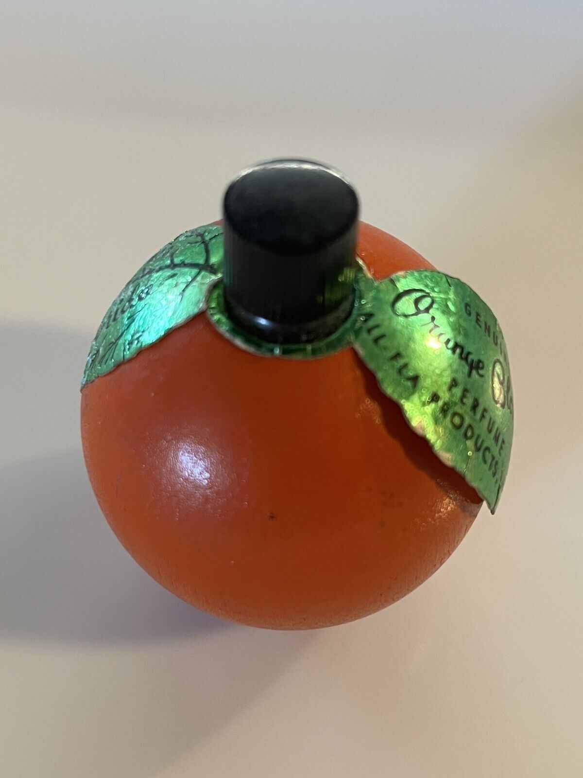 Vintage Souvenir Of Florida Glass Wood Orange Shaped Perfume Bottle Empty Decor