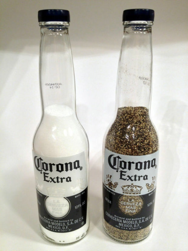 Corona Salt & Pepper Shakers [ Sold as a Pair & Empty ] buy 1 pair get 2nd FREE