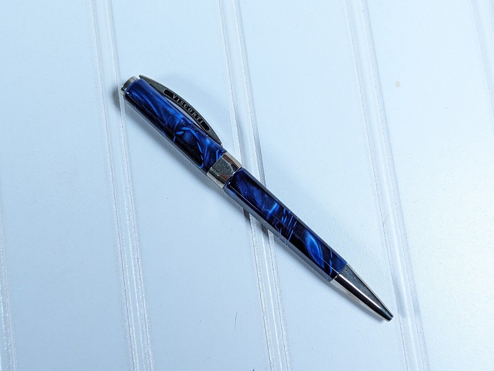Visconti Opera Marbled Blue Typhoon Ballpoint Pen Made in Italy 