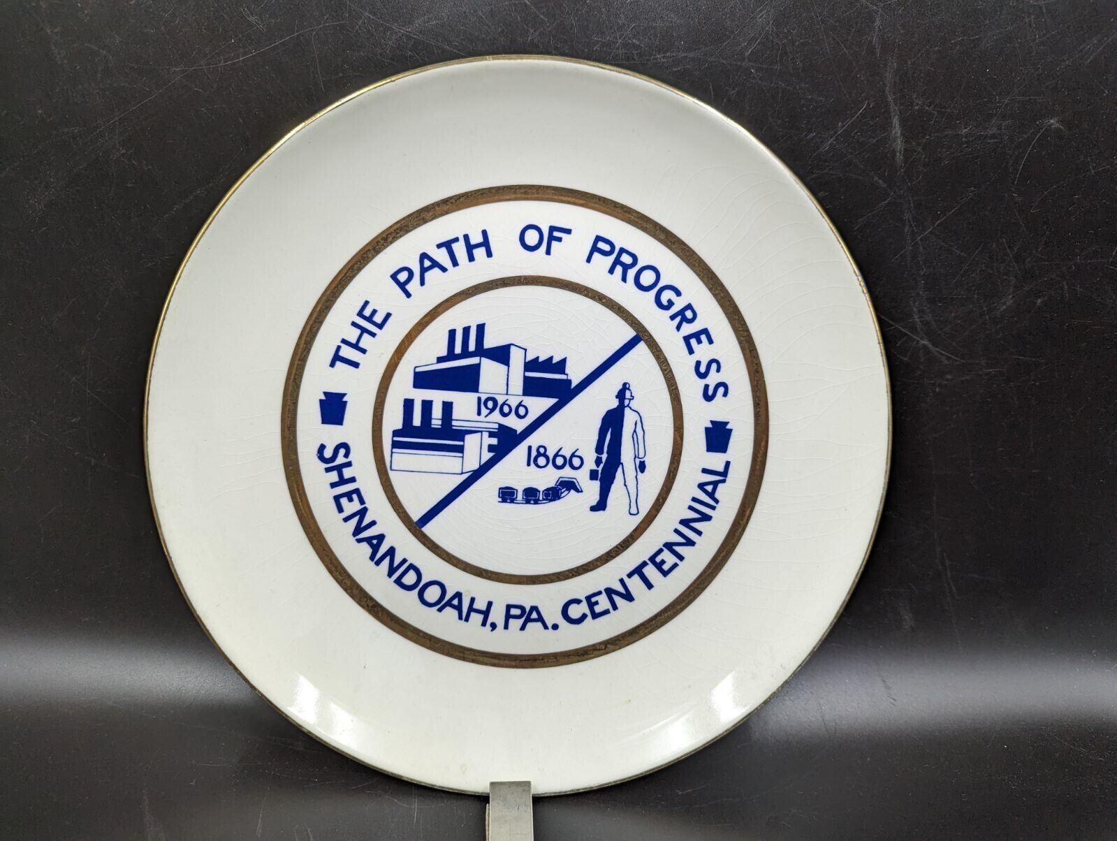 1966 Shenandoah PA Centennial plate Path of Progress