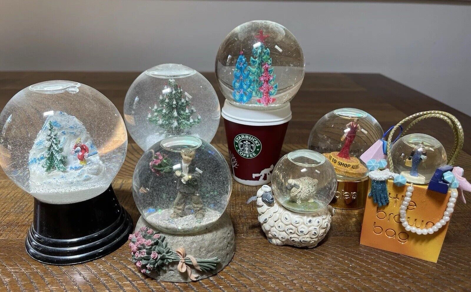 Vintage Lot Of Snow Globes Starbucks Bloomingdale’s Austria Kim Anderson