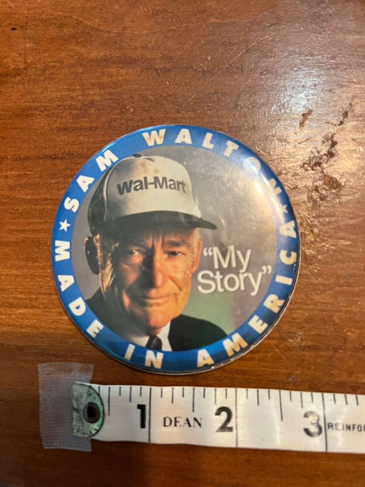 Sam Walton Vintage WalMart Pin Back Button Wal-Mart Rare Associate Employee
