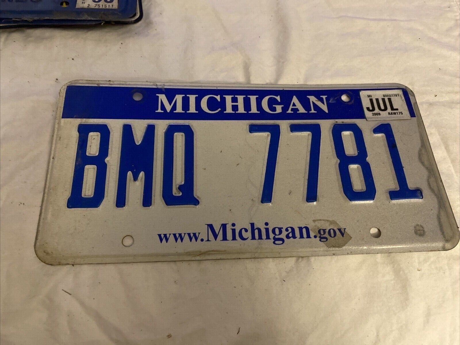 Vintage Michigan 2009 License Plate BMQ7781