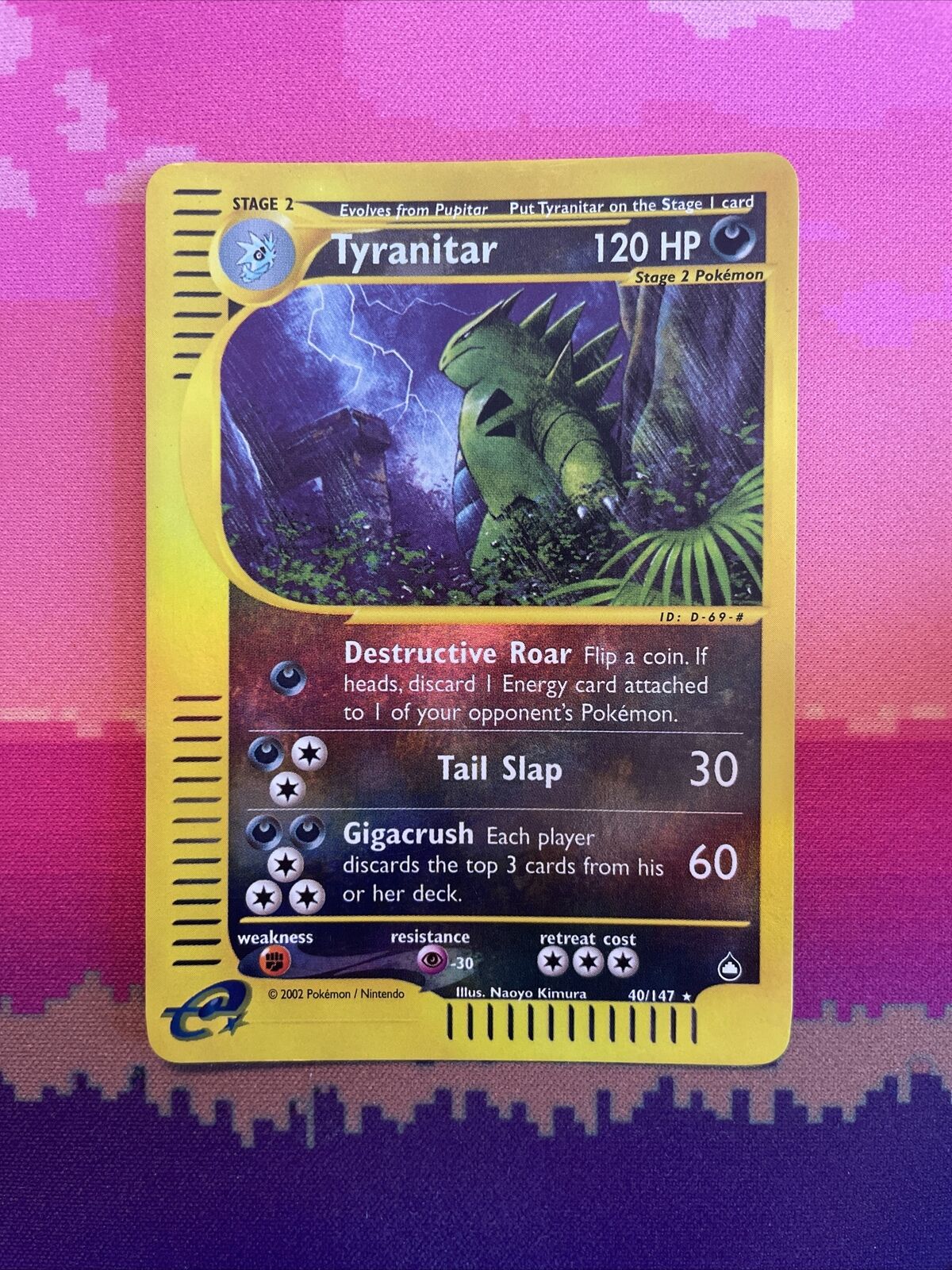 Pokemon Card Tyranitar Aquapolis Reverse Holo Rare 40/147 Light Play