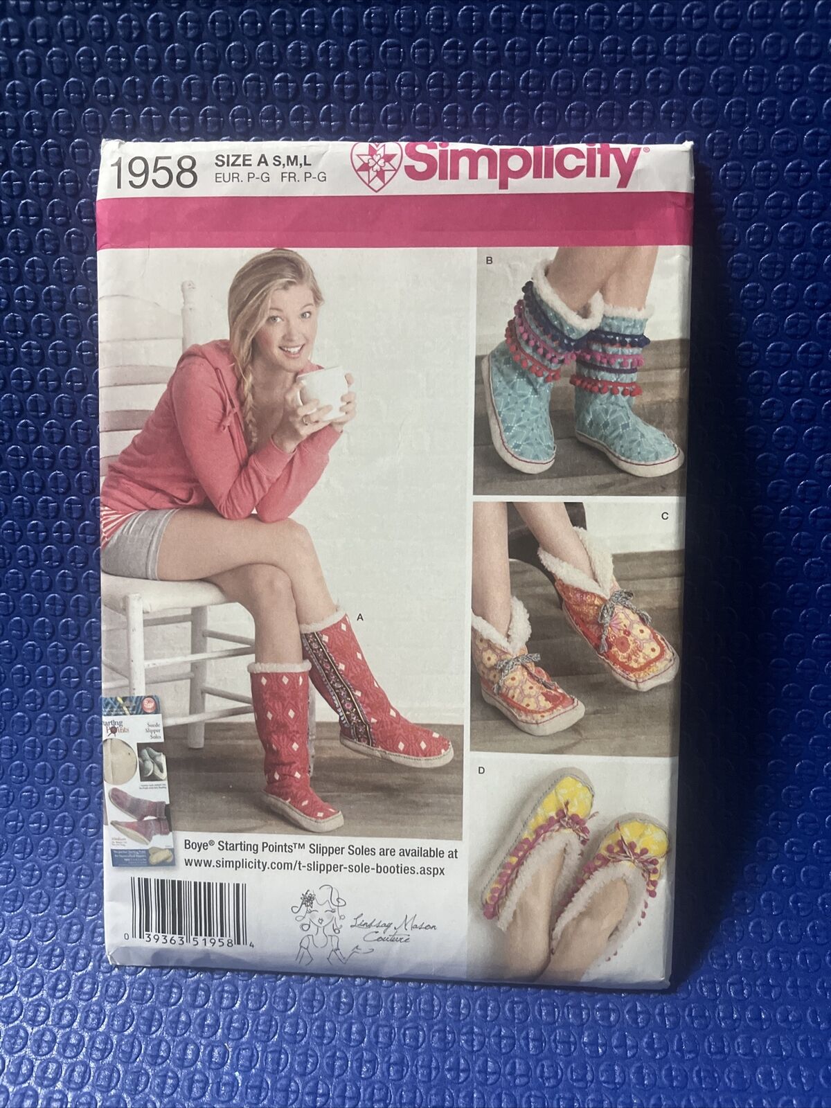 Simplicity 1958 Misses Slippers 3 Sizes Sewing Pattern