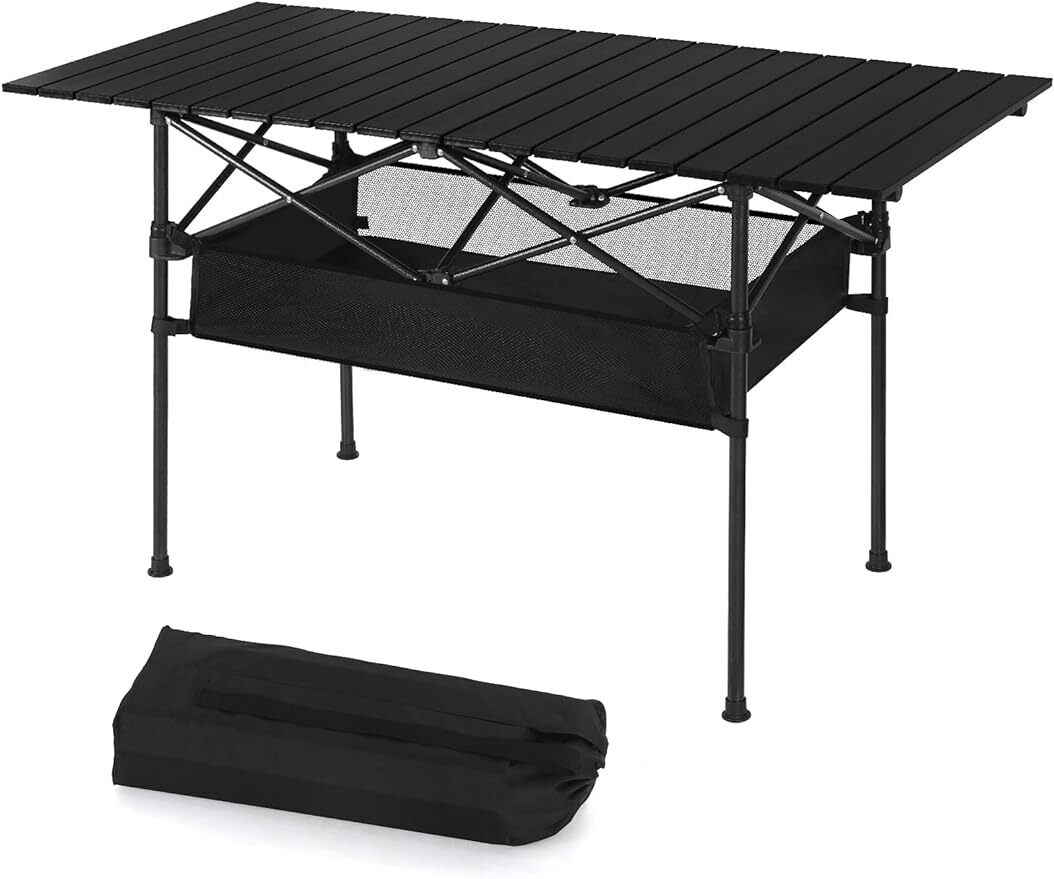 Camping Table, Portable Aluminum Roll-up Picnic Backpacking Table 