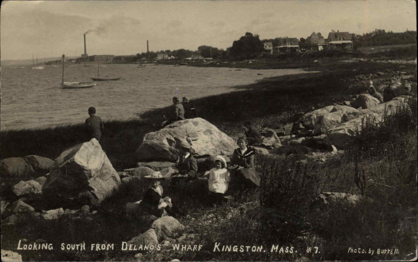 Kingston MA Massachusetts From Delano\'s Wharf c1908 Real Photo Postcard