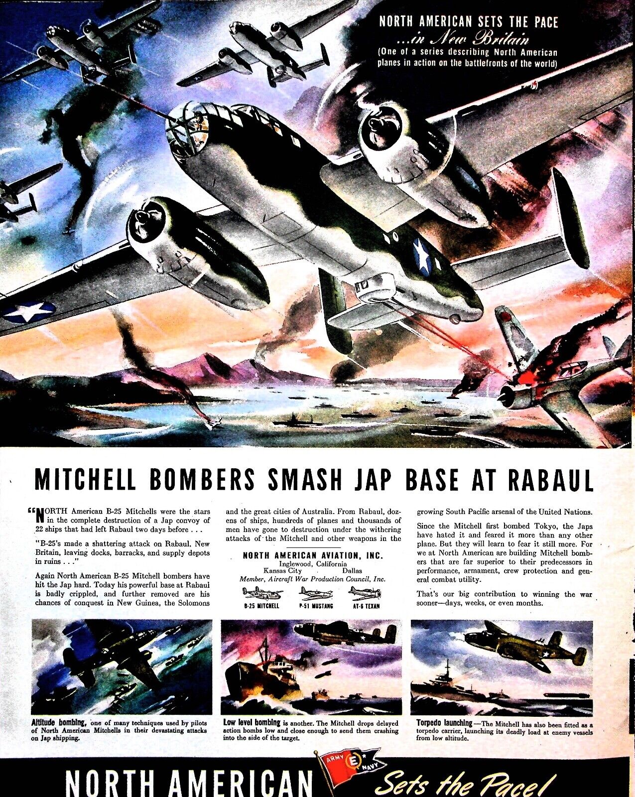 Original 1950s North America Ad: Mitchell bombers