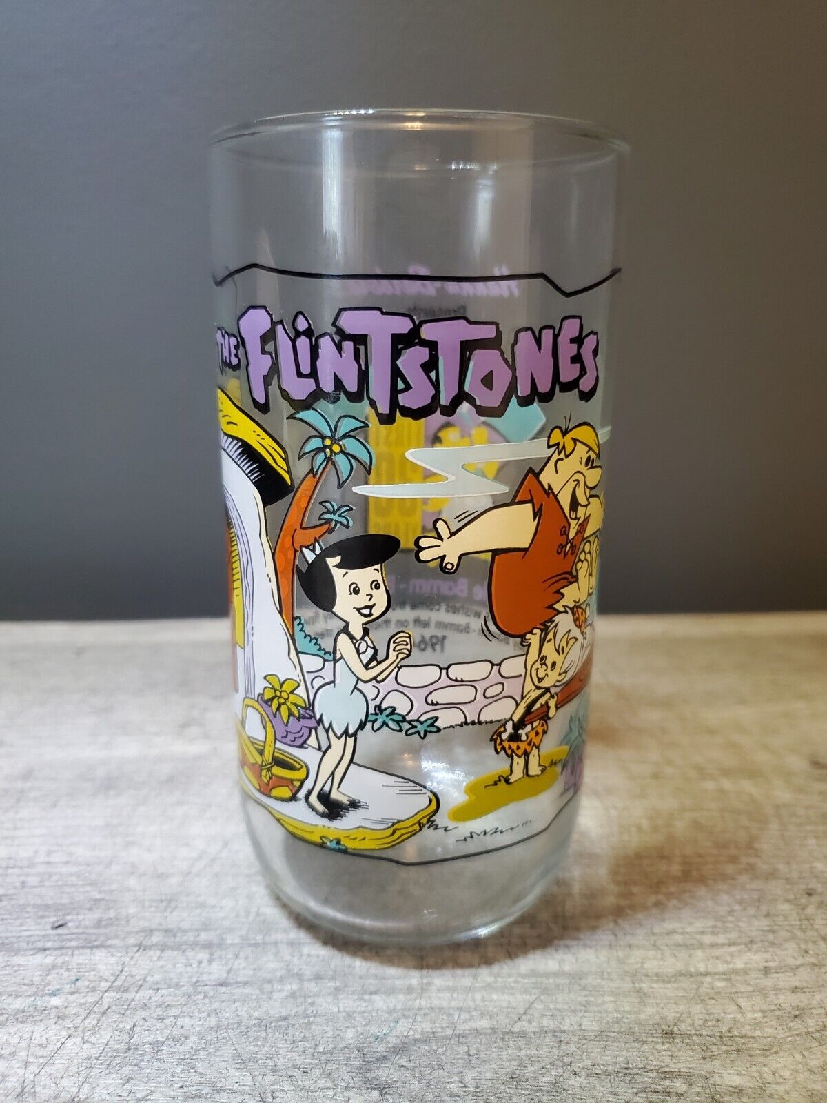 Flintstones First 30 Years Little Bamm Bamm Hardee\'s Glass 1991 Vintage