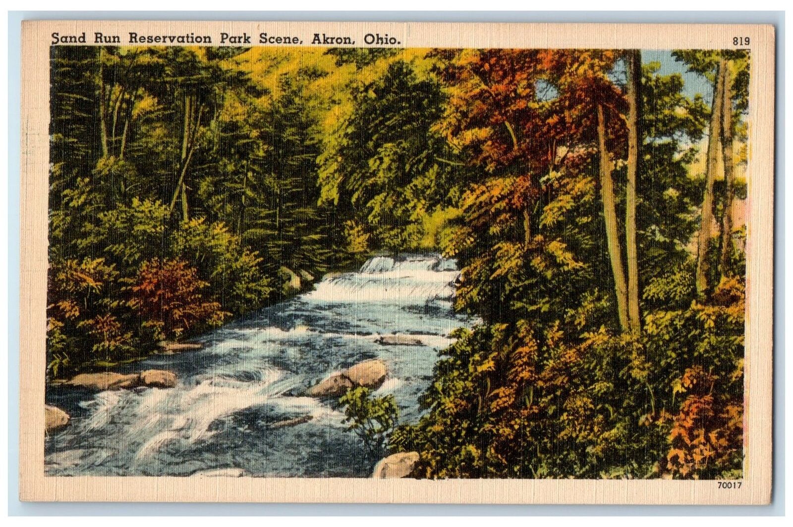 c1940\'s Sand Run Reservation Park Scene Akron Ohio OH Unposted Vintage Postcard