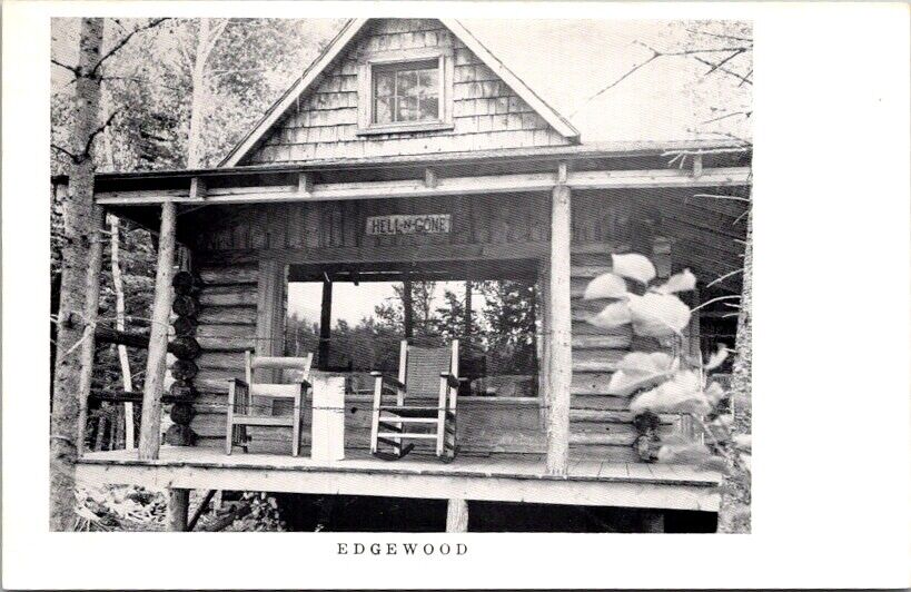 Postcard Edgewood Cabin York\'s Log Village Loon Lake Rangeley Maine ME      S319