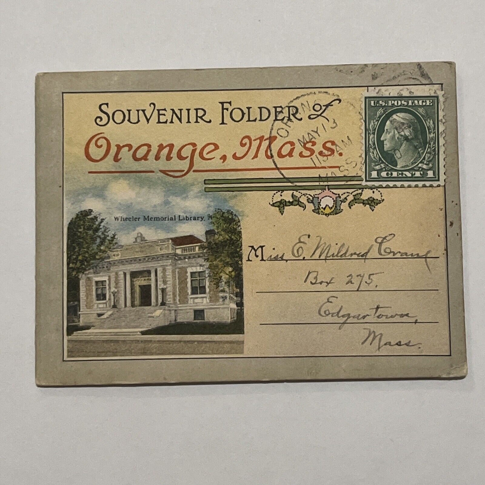 Souvenir Folder Town Of Orange Massachusetts Circa 1920?