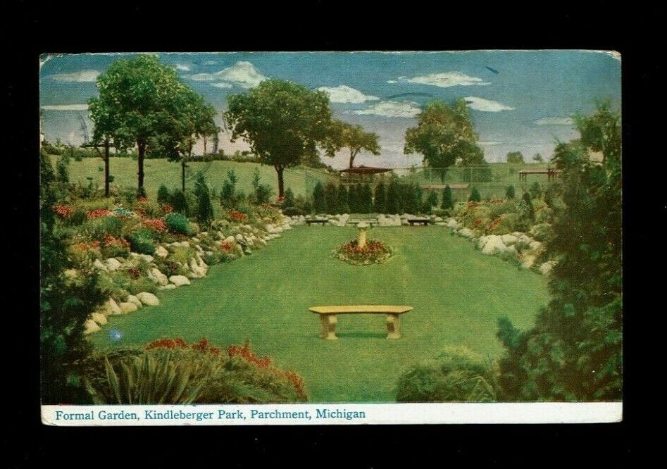 Parchment, Kalamazoo County, MI Michigan Kindleberger Park, Formal Garden 1940