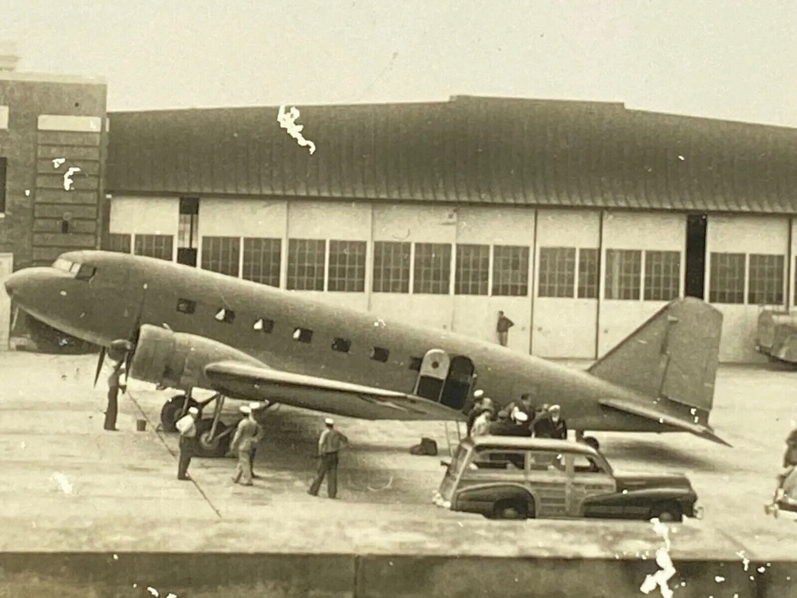 WWI1 940\'s Real Photo Military Airplane Douglas C-33  Photograph 3 1/2 x 5 1/2\