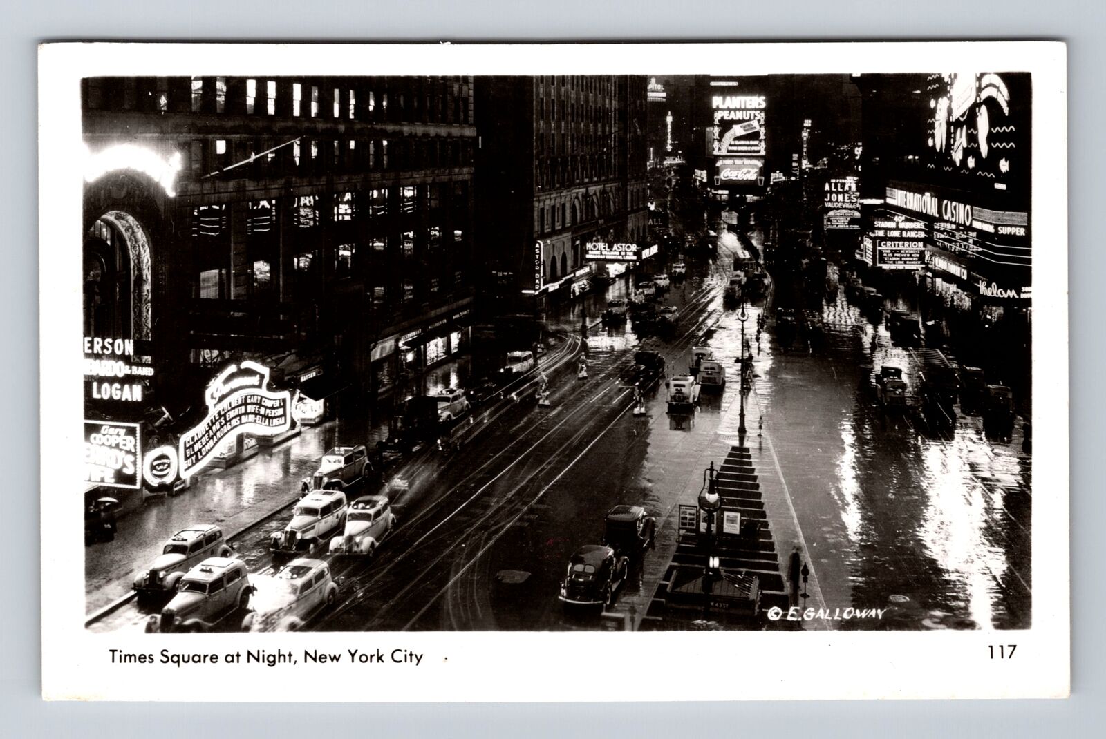 New York City NY, RPPC, Times Square At Night, Coca-Cola Vintage Postcard