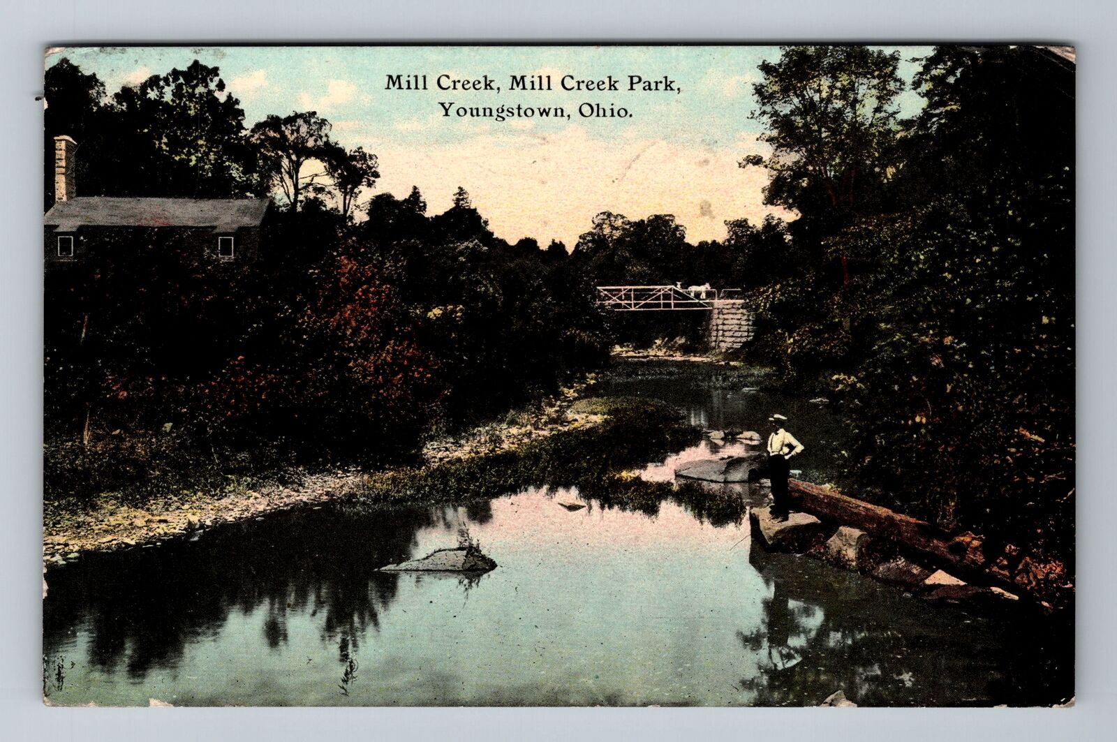Youngstown OH-Ohio, Mill Creek, Mill Creek Park, Antique Vintage c1911 Postcard