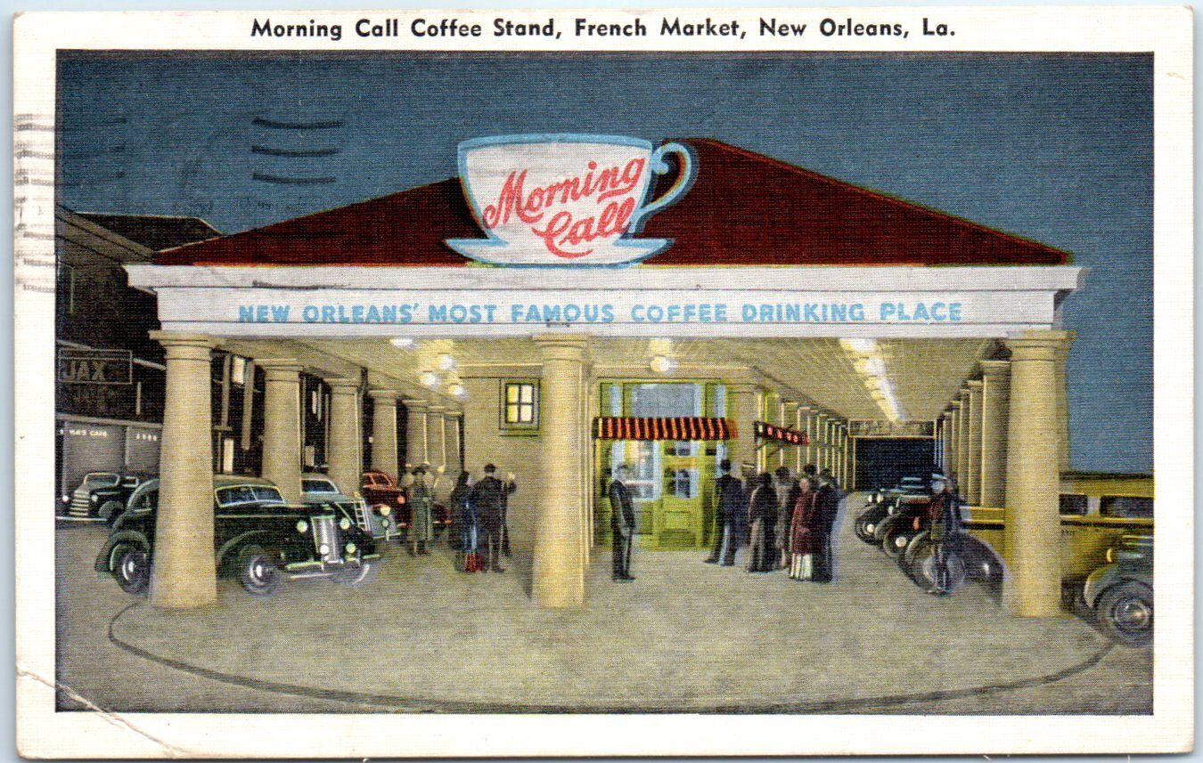 Postcard - Morning Call Coffee Stand, French Market - New Orleans, Louisiana
