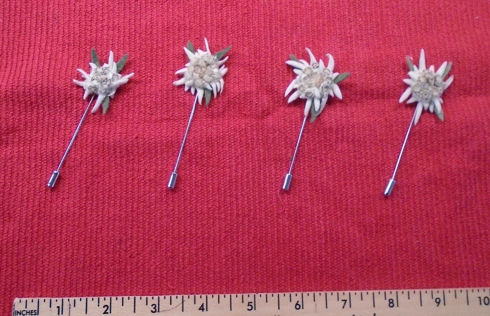 REAL Edelweiss Flower Lapel Pin Hat Pin Stainless Gebirgsjager Germany WW2 NEW