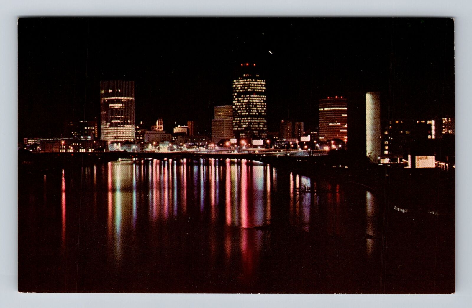 Rochester NY-New York, Skyline, Genesee River, Antique Vintage Postcard
