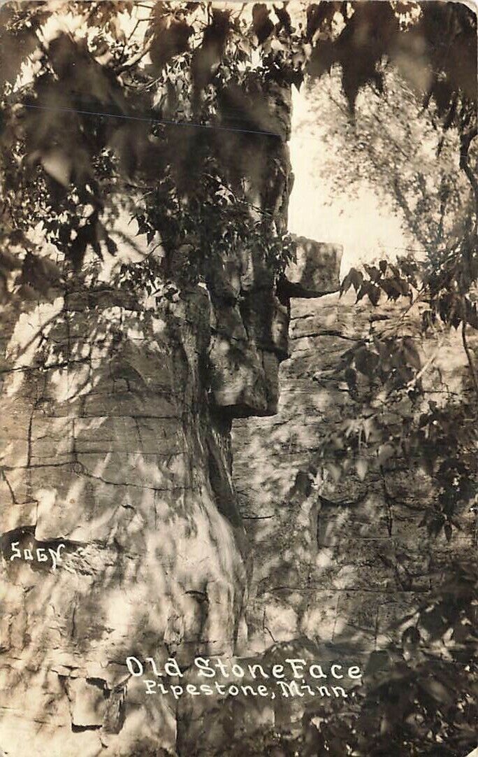 RPPC Old Stone Face Pipestone MN Real Photo P253