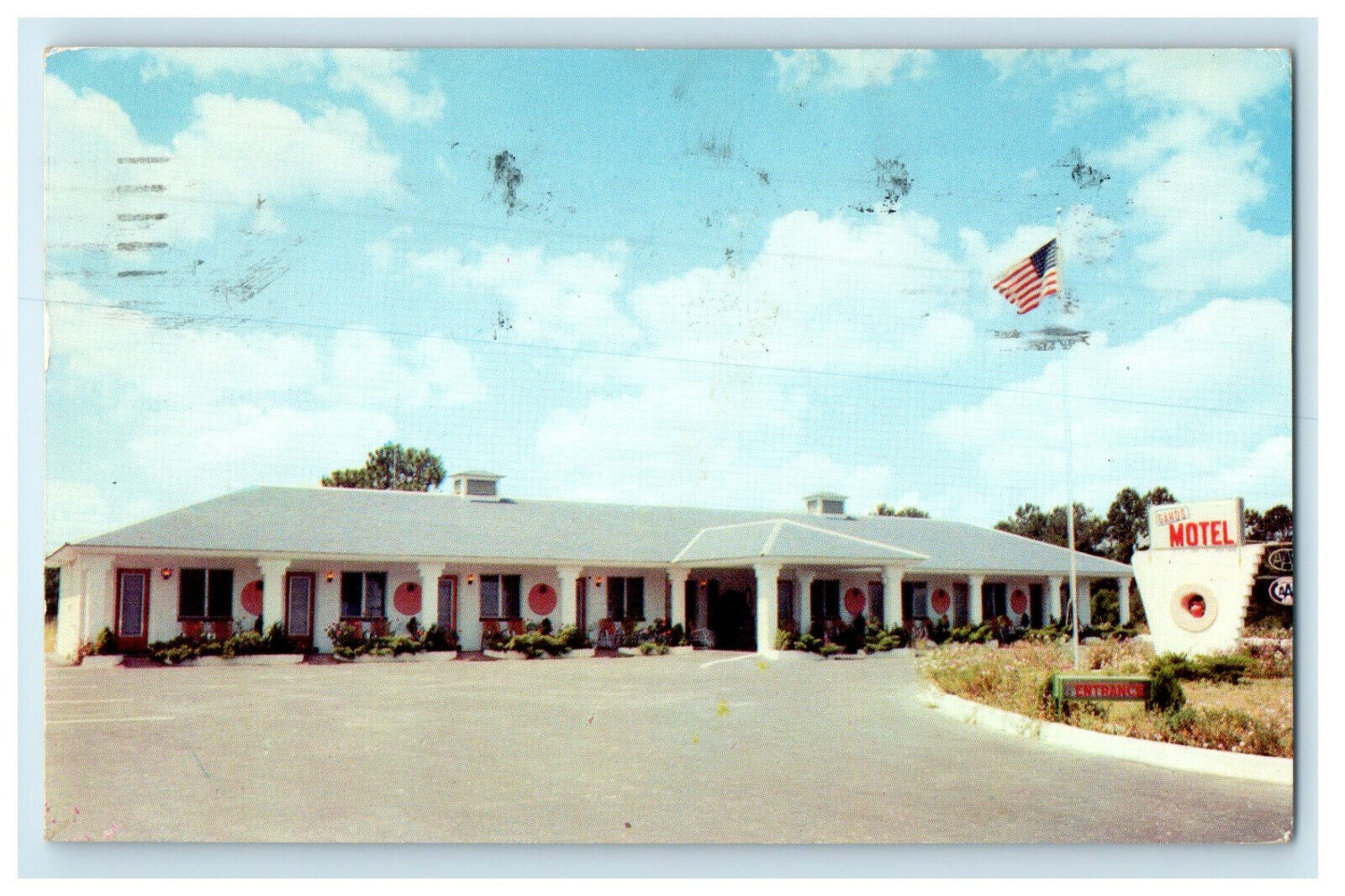 1957 Sands Motel Lake City Florida FL Vintage Posted Cancel Postcard
