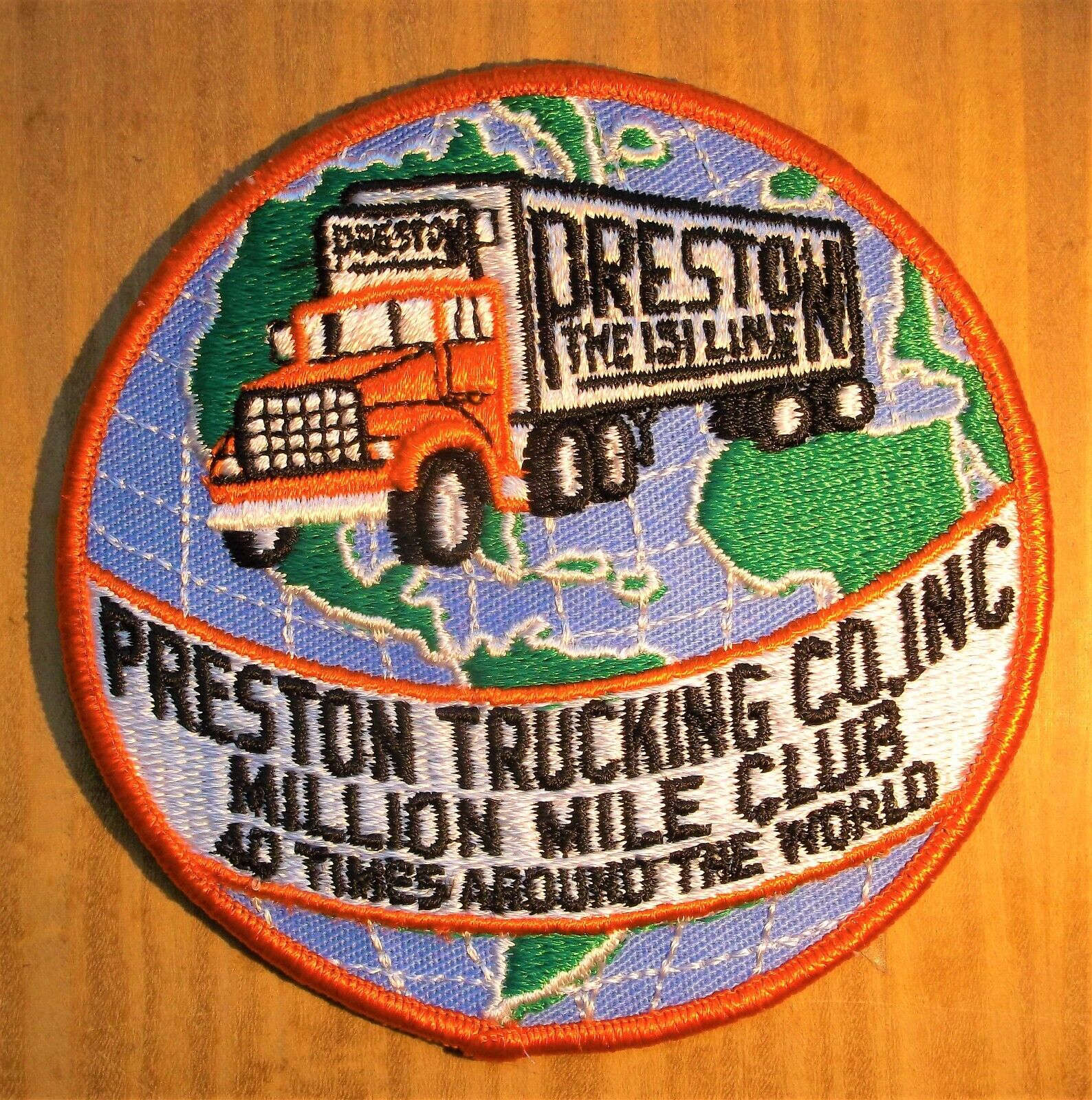 GEMSCO NOS Vintage Patch TRANSPOTATION MILLION MILE CLUB PRESTON TRUCKING MD v1