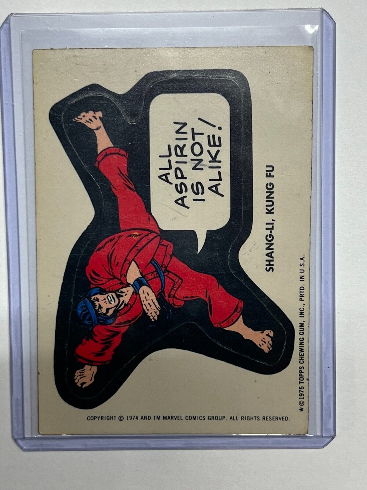 SHANG-LI KUNG FU Marvel Comics Super Hero STICKER 1974/1975 Topps
