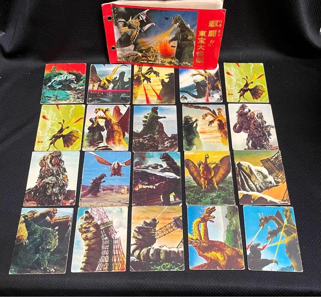 1970s 1980s 20 Godzilla cards with album Yamakatsu card