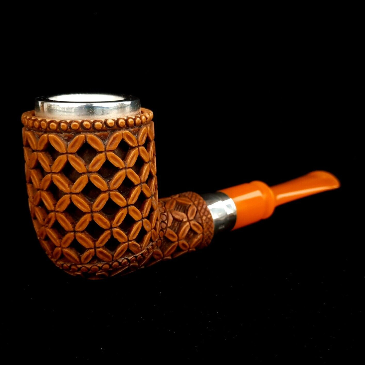 AGovem Handmade Turkish Block Basket Meerschaum Smoking Tobacco Pipe AGM-1542