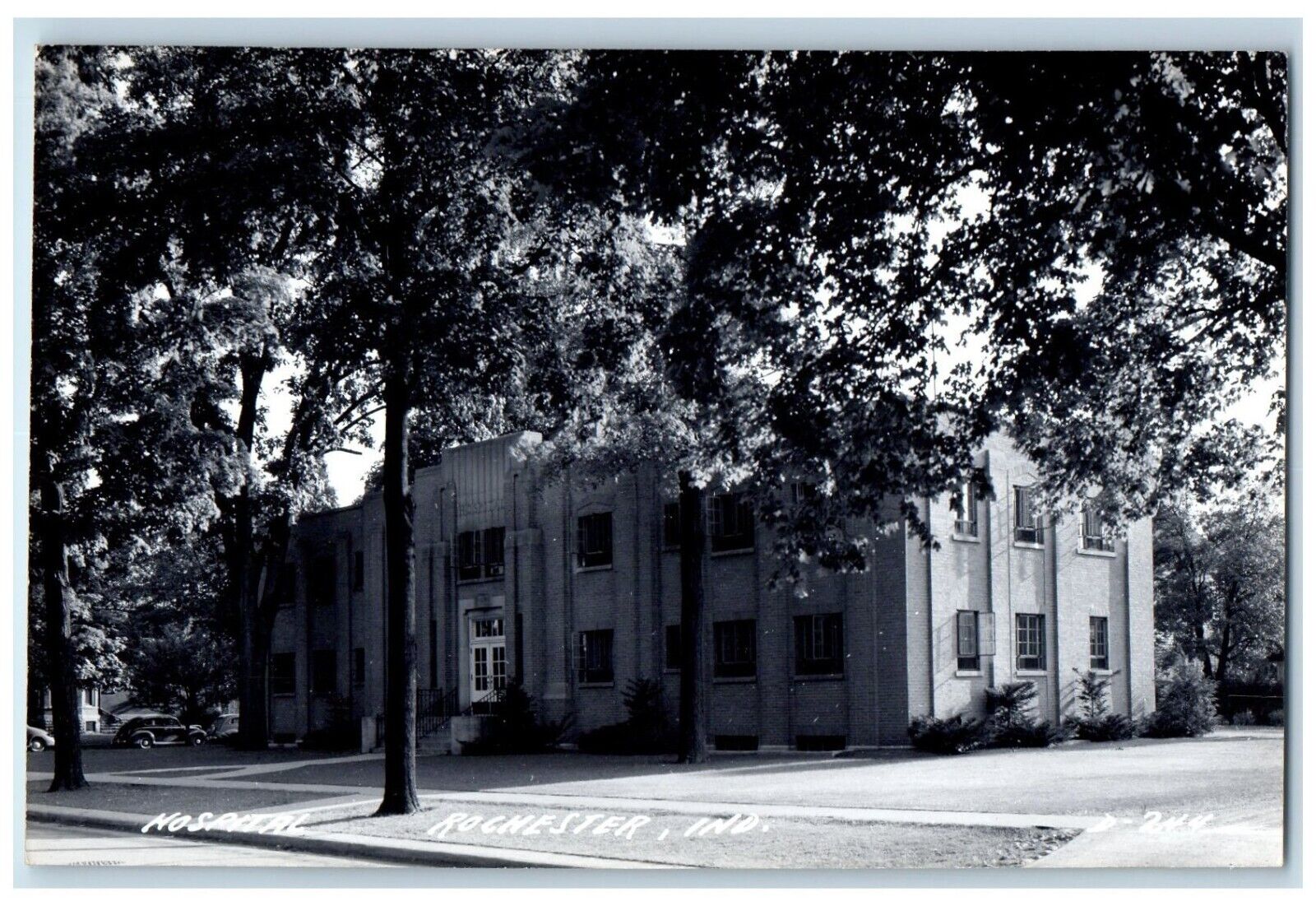 c1940\'s Hospital Building Scene Street Rochester Indiana IN RPPC Photo Postcard