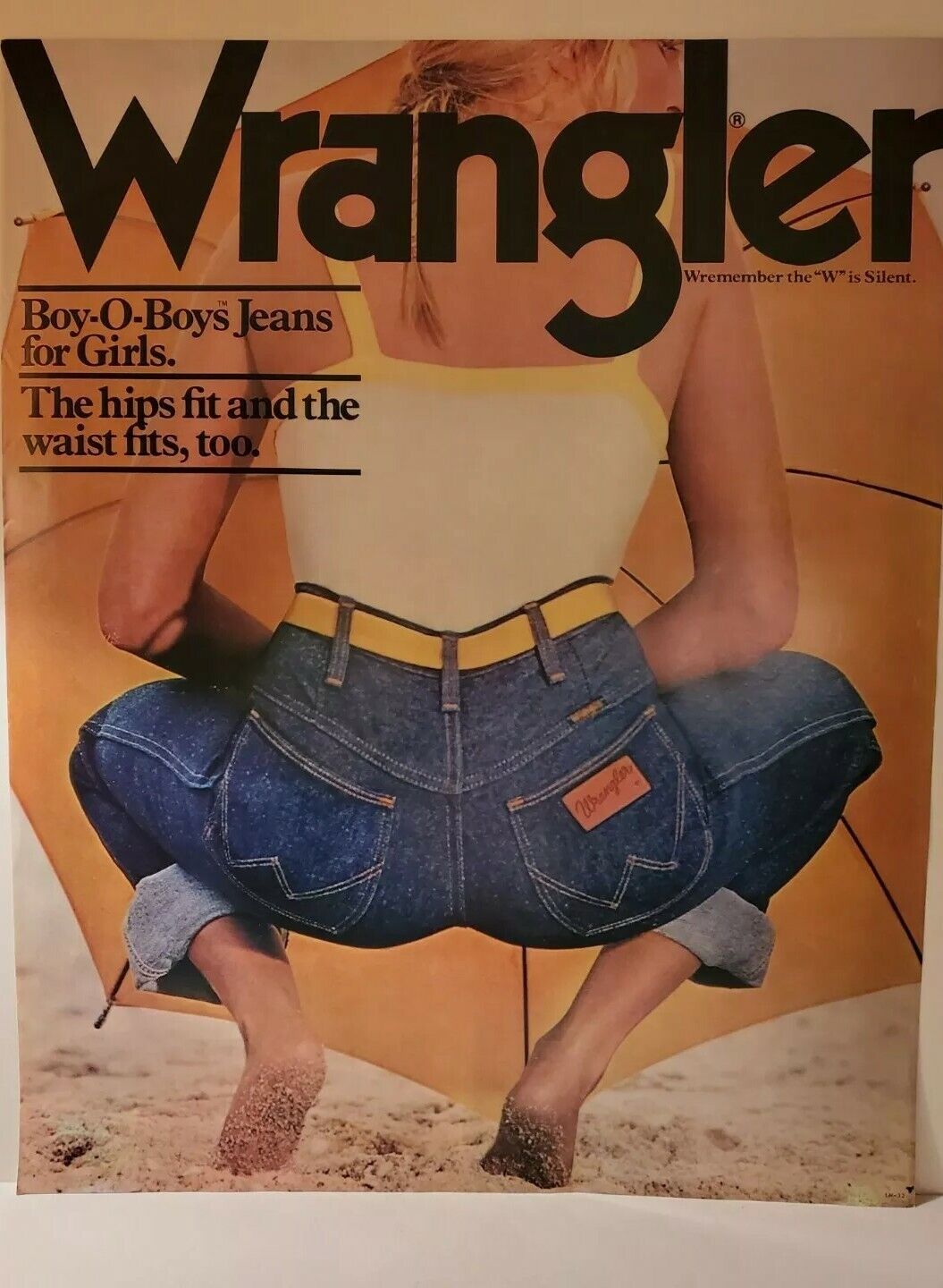 WRANGER JEANS 1970\'s Vintage Advertising POSTER Girls Rear End 