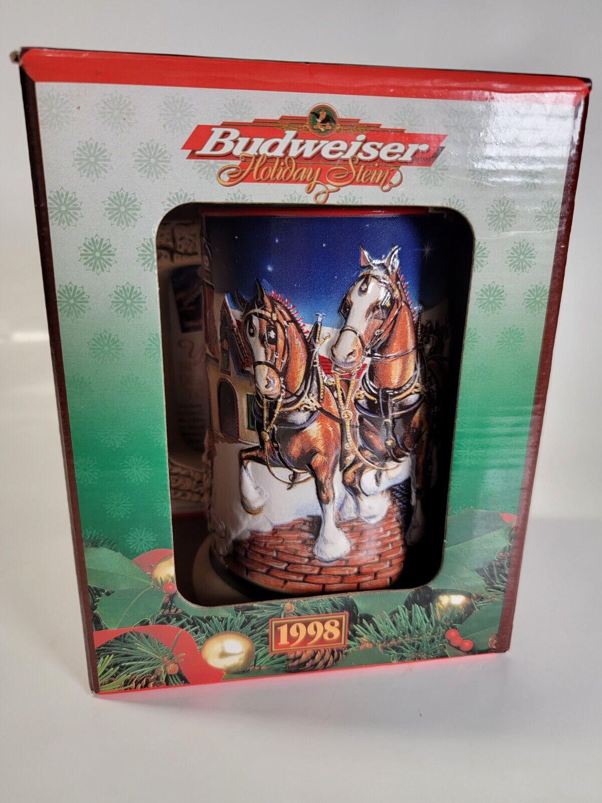 Vintage 1998 Budweiser Holiday Stein Collector\'s Series