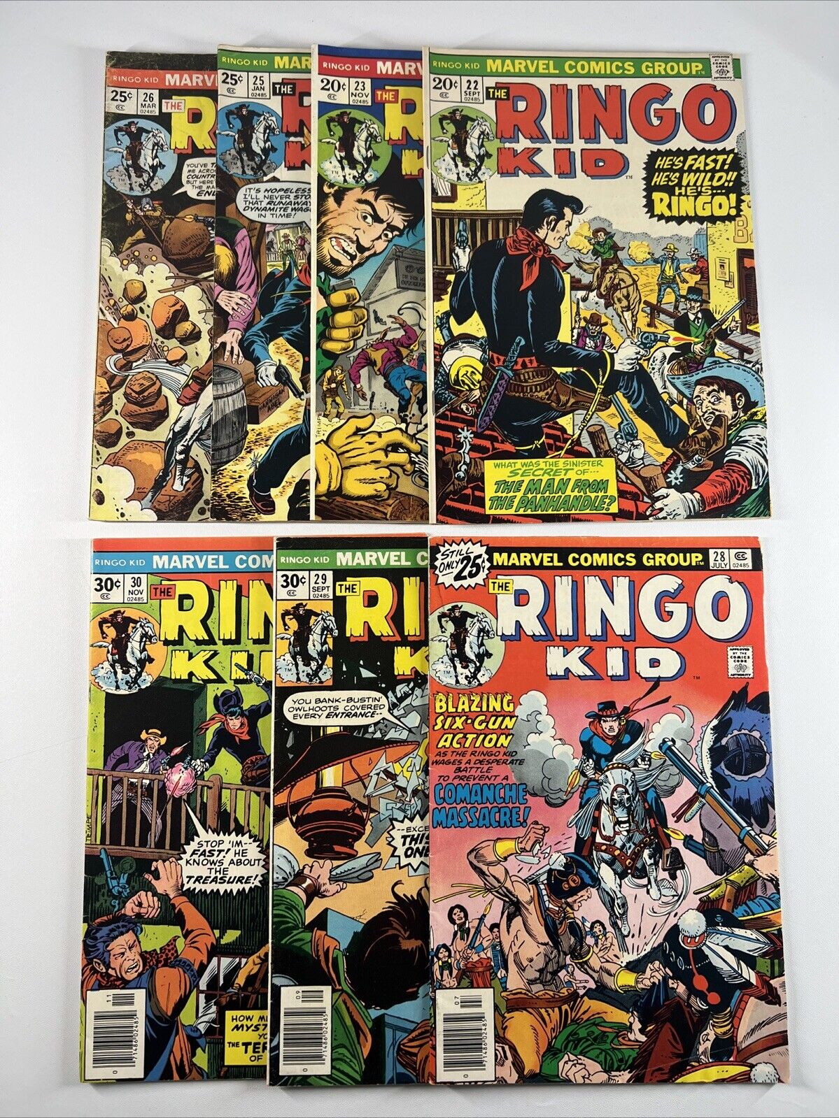 Ringo Kid Lot of 7 (1973-76) Marvel Comics
