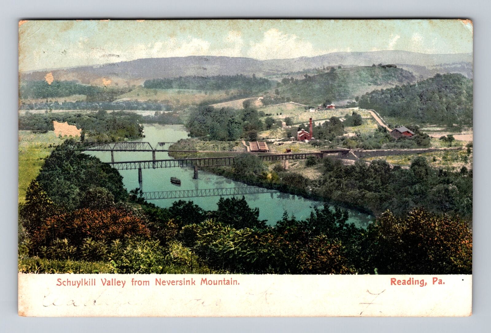 Reading PA-Pennsylvania, Schuylkill Valley Mountain, Vintage c1907 Postcard