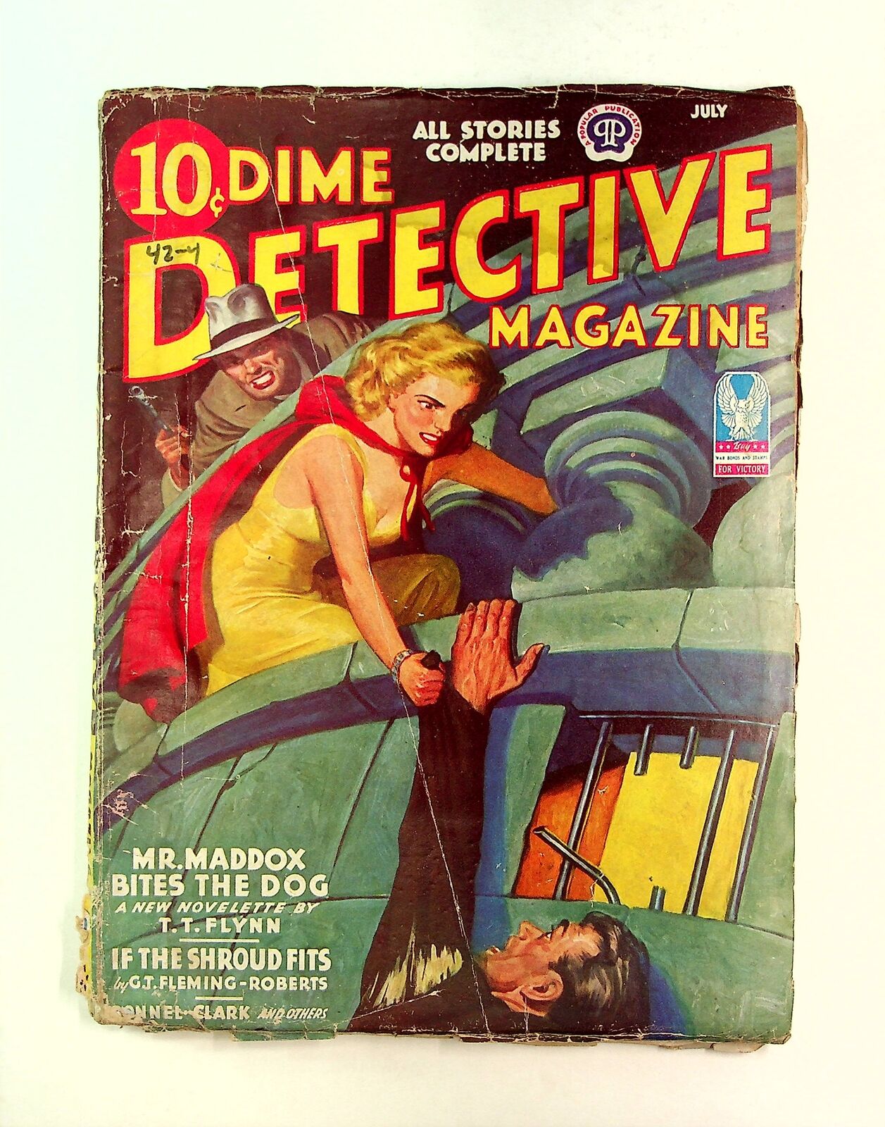 Dime Detective Magazine Pulp Jul 1943 Vol. 42 #4 GD