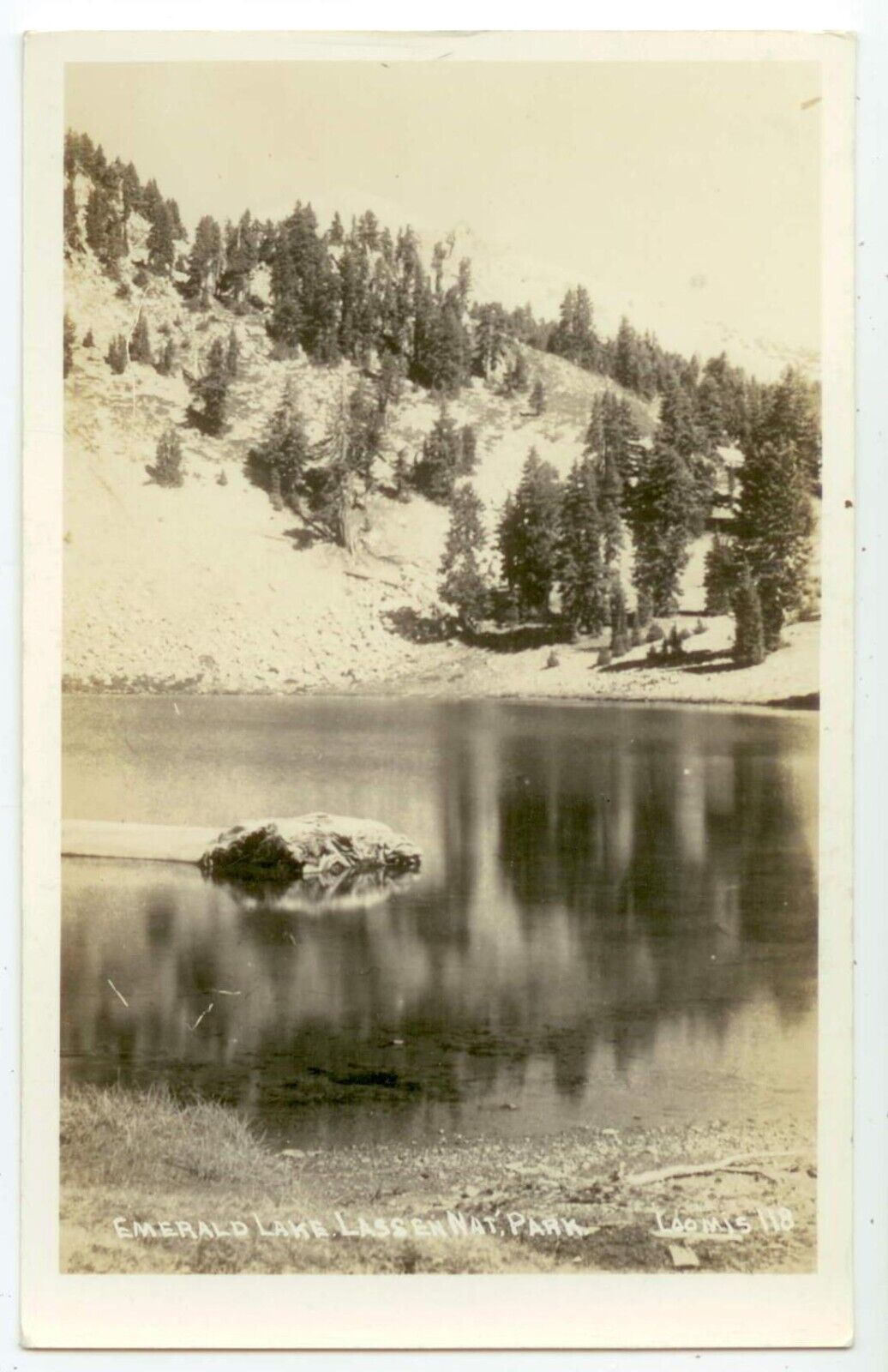 c1930s California Lassen National Park Emerald Lake Real Photo