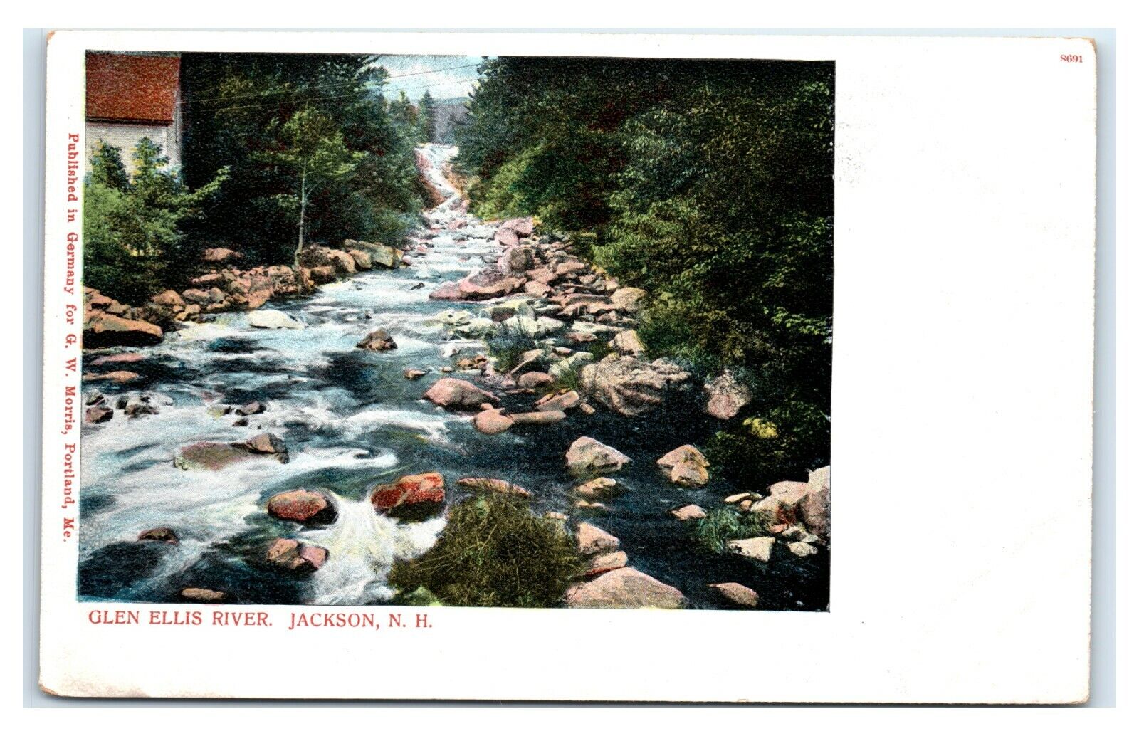 Postcard Glen Ellis River, Jackson NH PMC I19